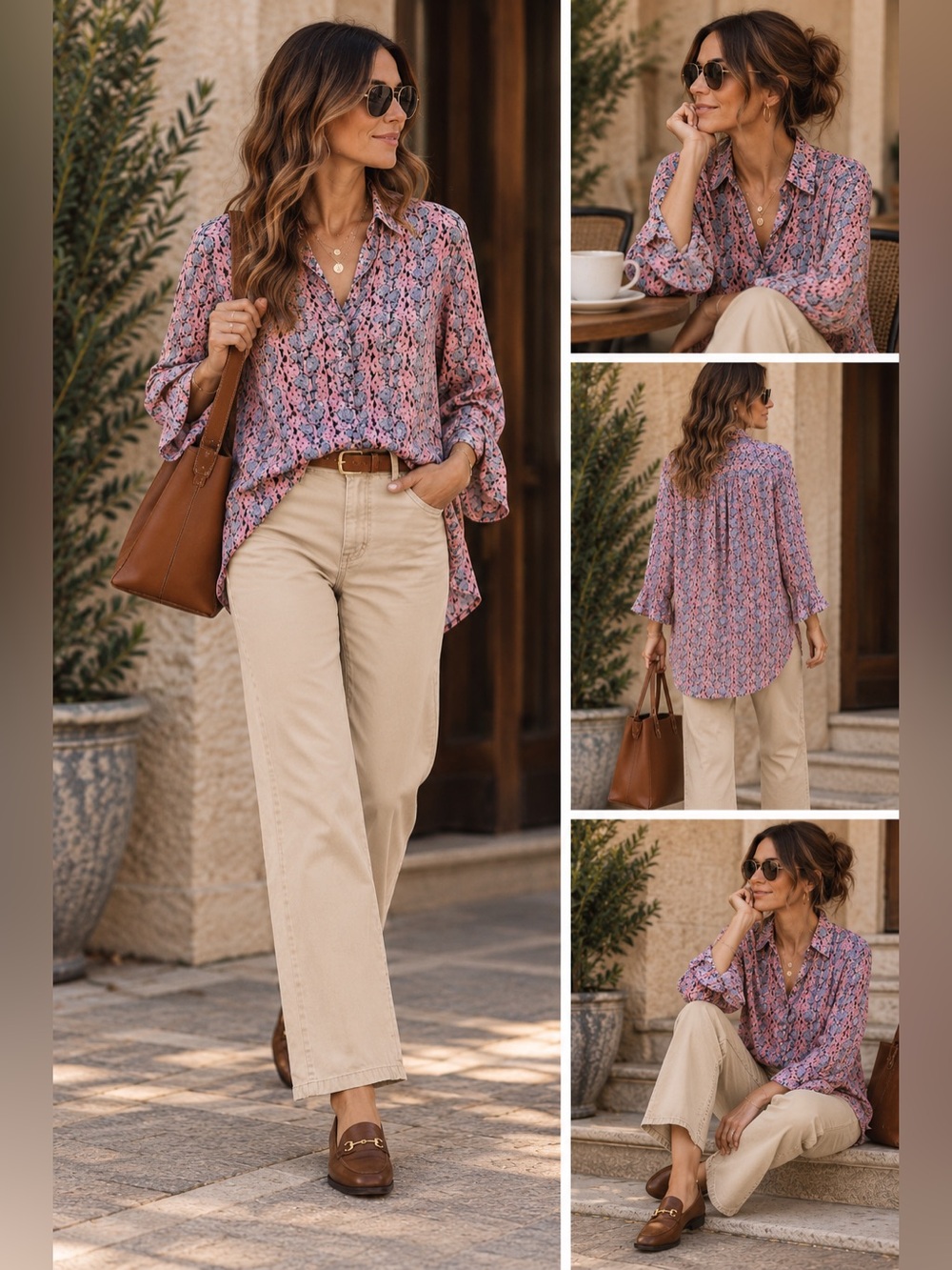 Banana republic flowy print half button tunic top like new